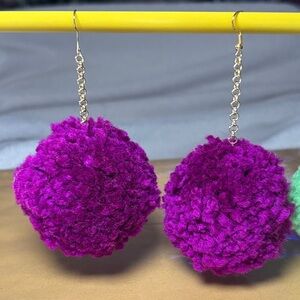 Chic Western Pom Pom Earrings 3 colors available